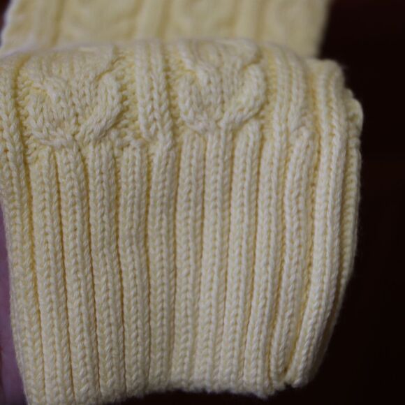 Croft & Barrow VTG Bright Cheerful Yellow Cable Knit Vneck Sweater Button Detail - Picture 6 of 13